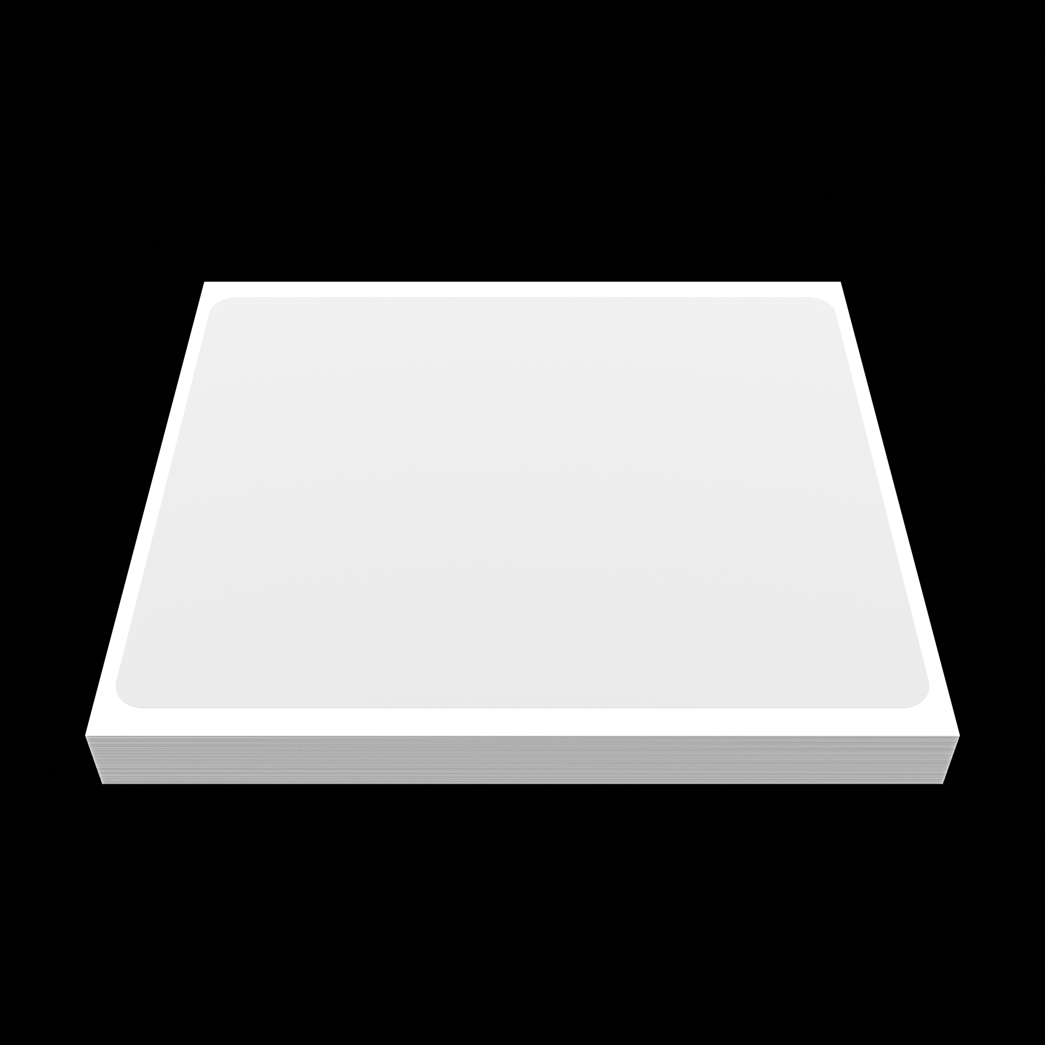Horizontal side view of a white blank eggshell sticker 10x12cm size with tamper-proof matte surface for graffiti and street art