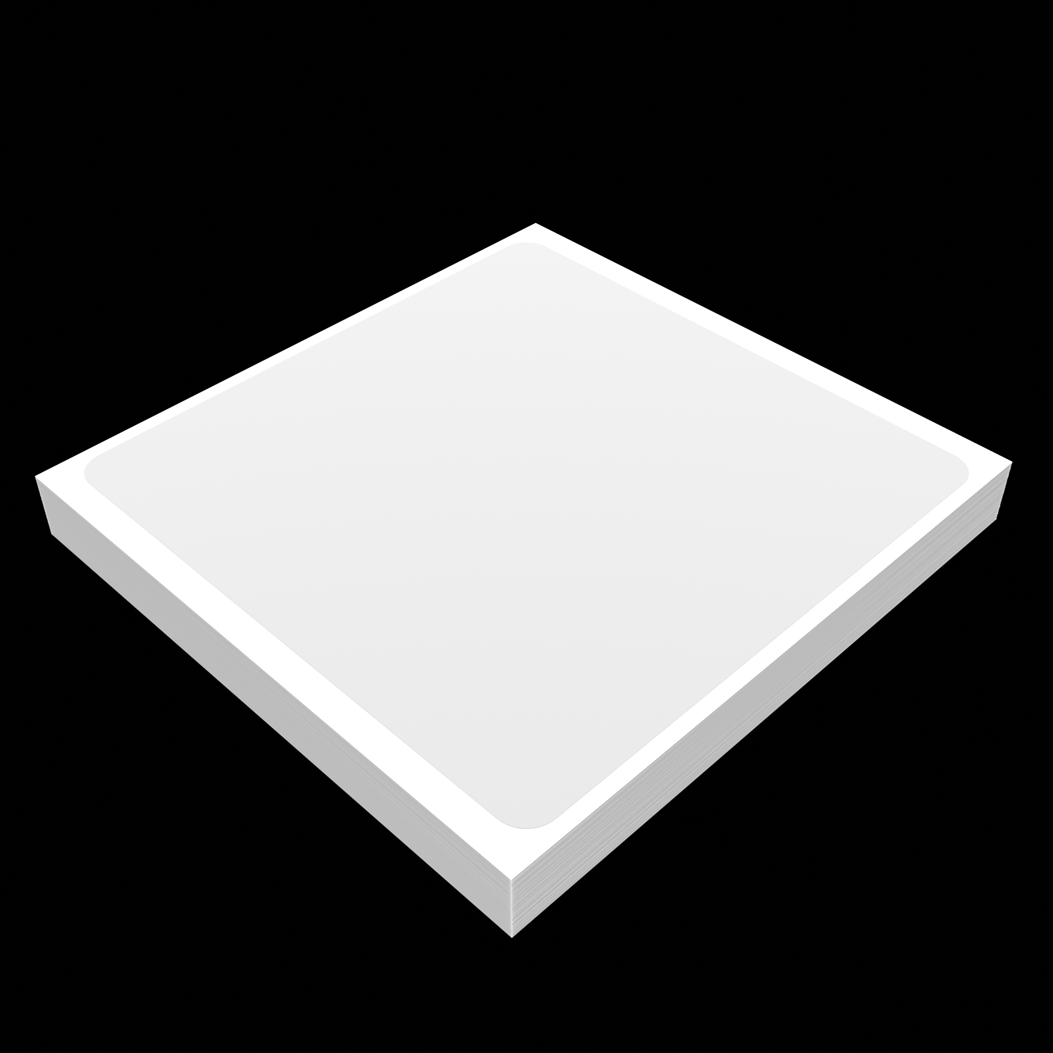 Alternate angle of white blank eggshell sticker 10x10 inch