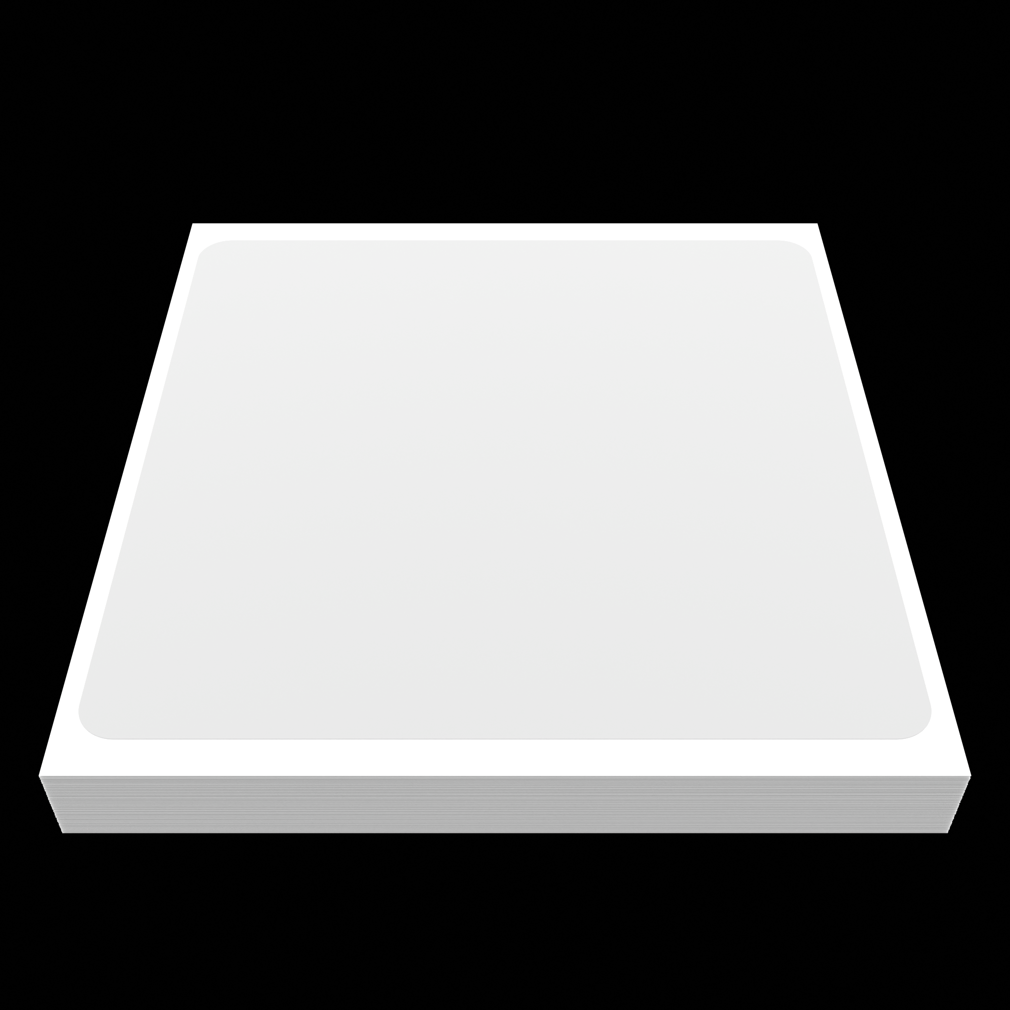 Vertical standing view of white blank eggshell sticker 10x10 inch