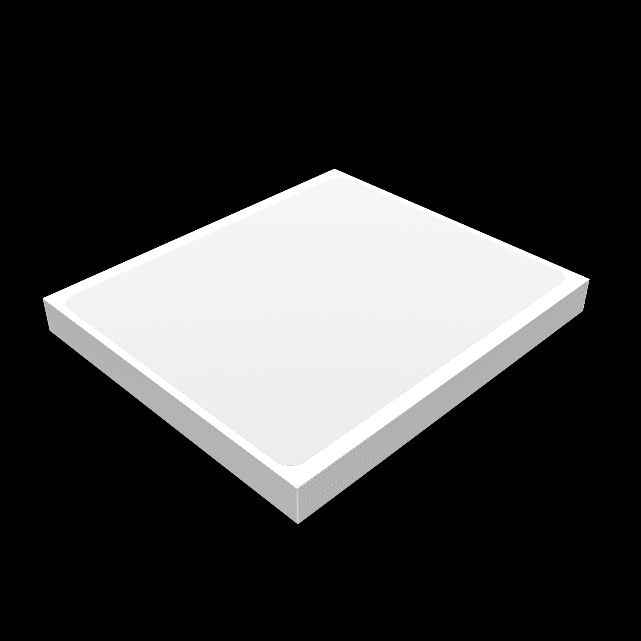 Angled view of white blank eggshell sticker 10x12cm