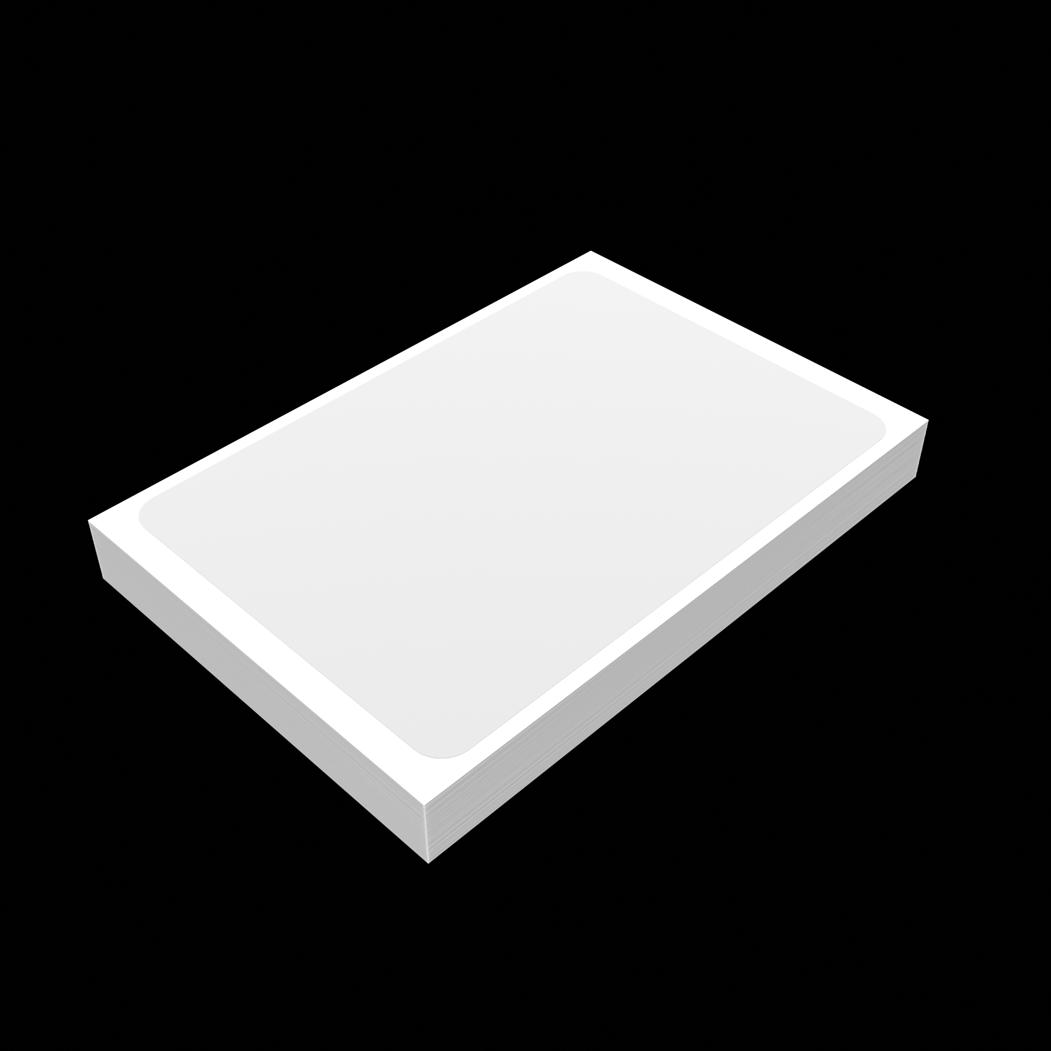 Alternate angle of white blank eggshell sticker 10x7 inch