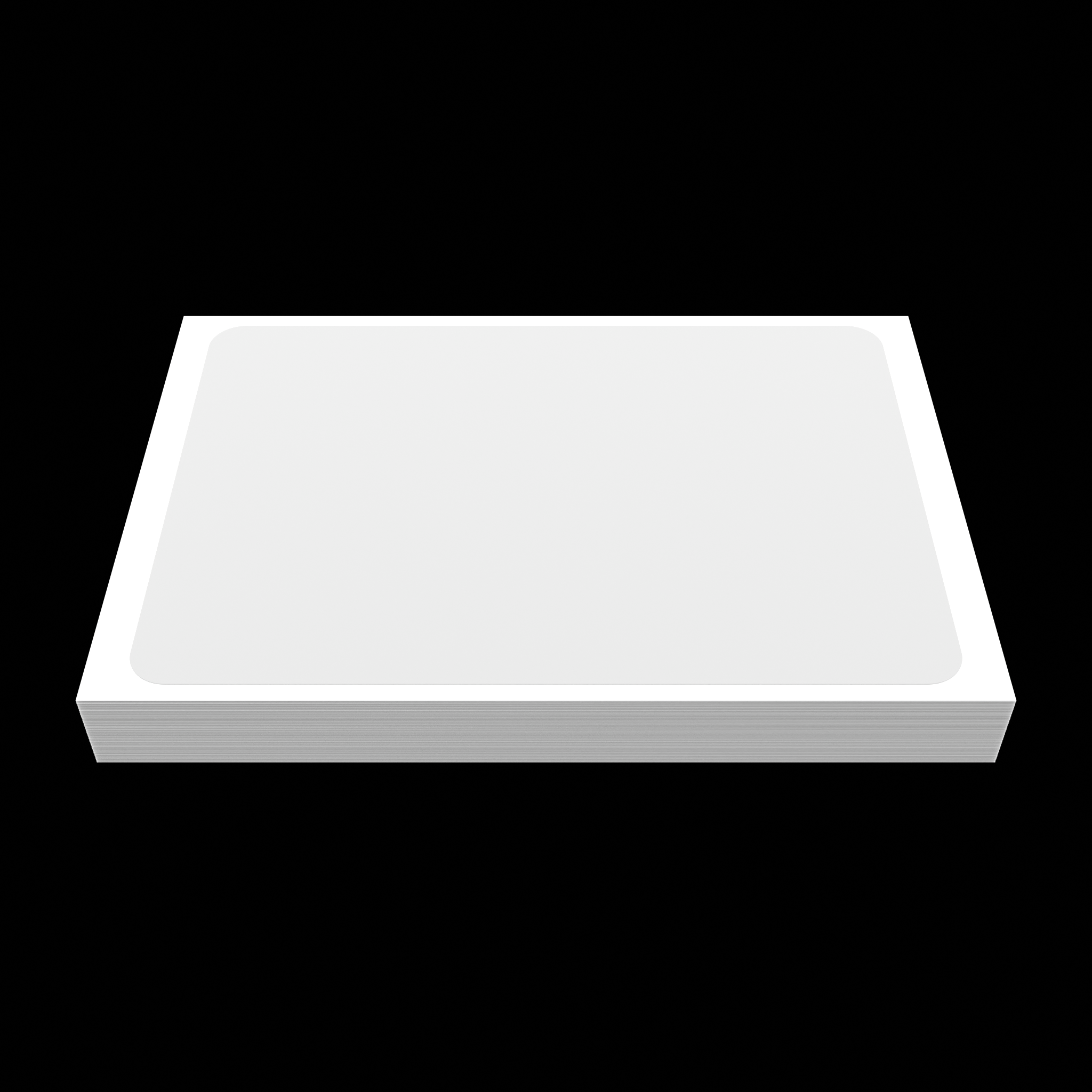 Horizontal flat lay of white blank eggshell sticker 10x7 inch