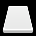 Vertical standing view of white blank eggshell sticker 10x7 inch