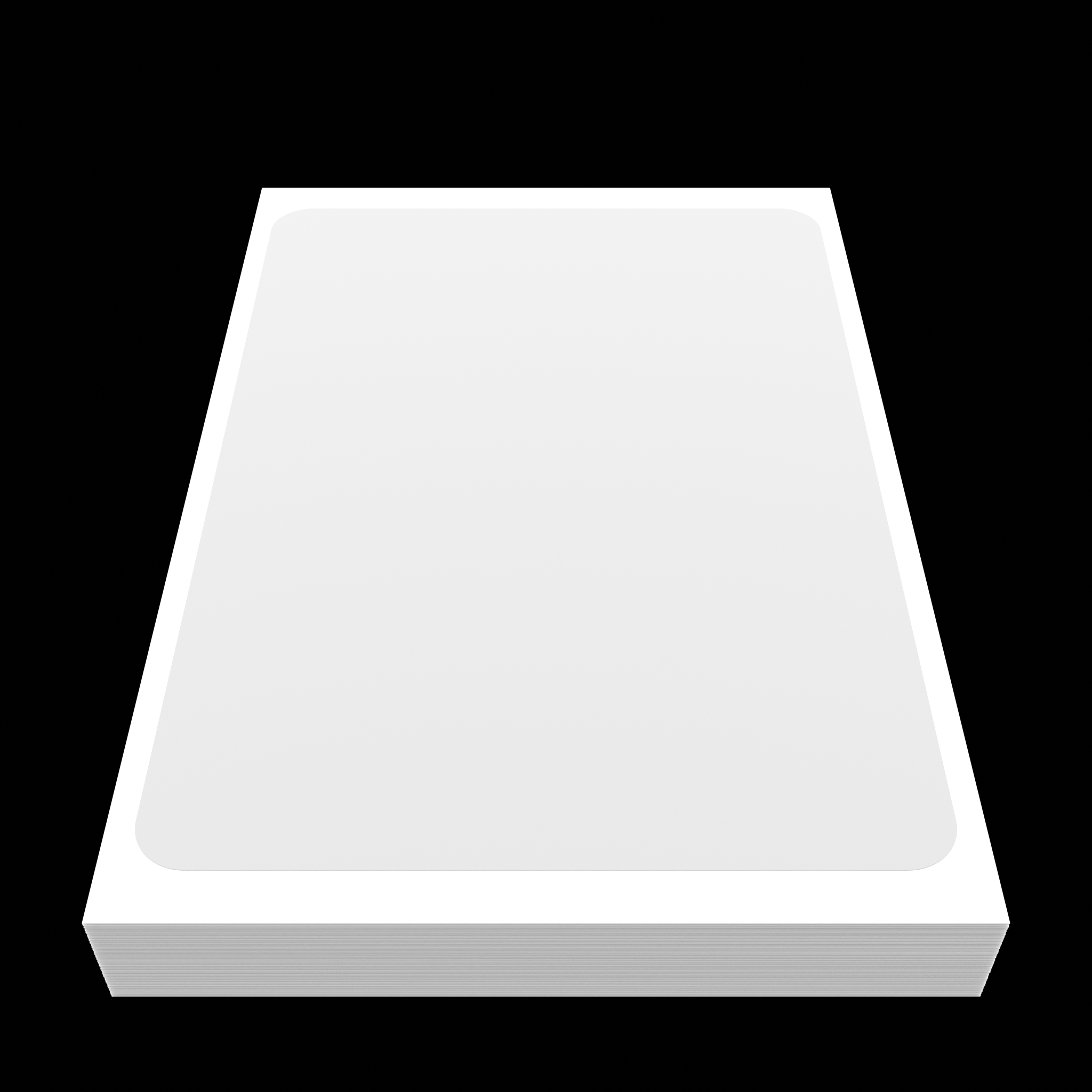 Vertical standing view of white blank eggshell sticker 10x7 inch