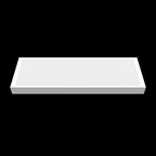 Horizontal view of white blank eggshell sticker 15x5cm