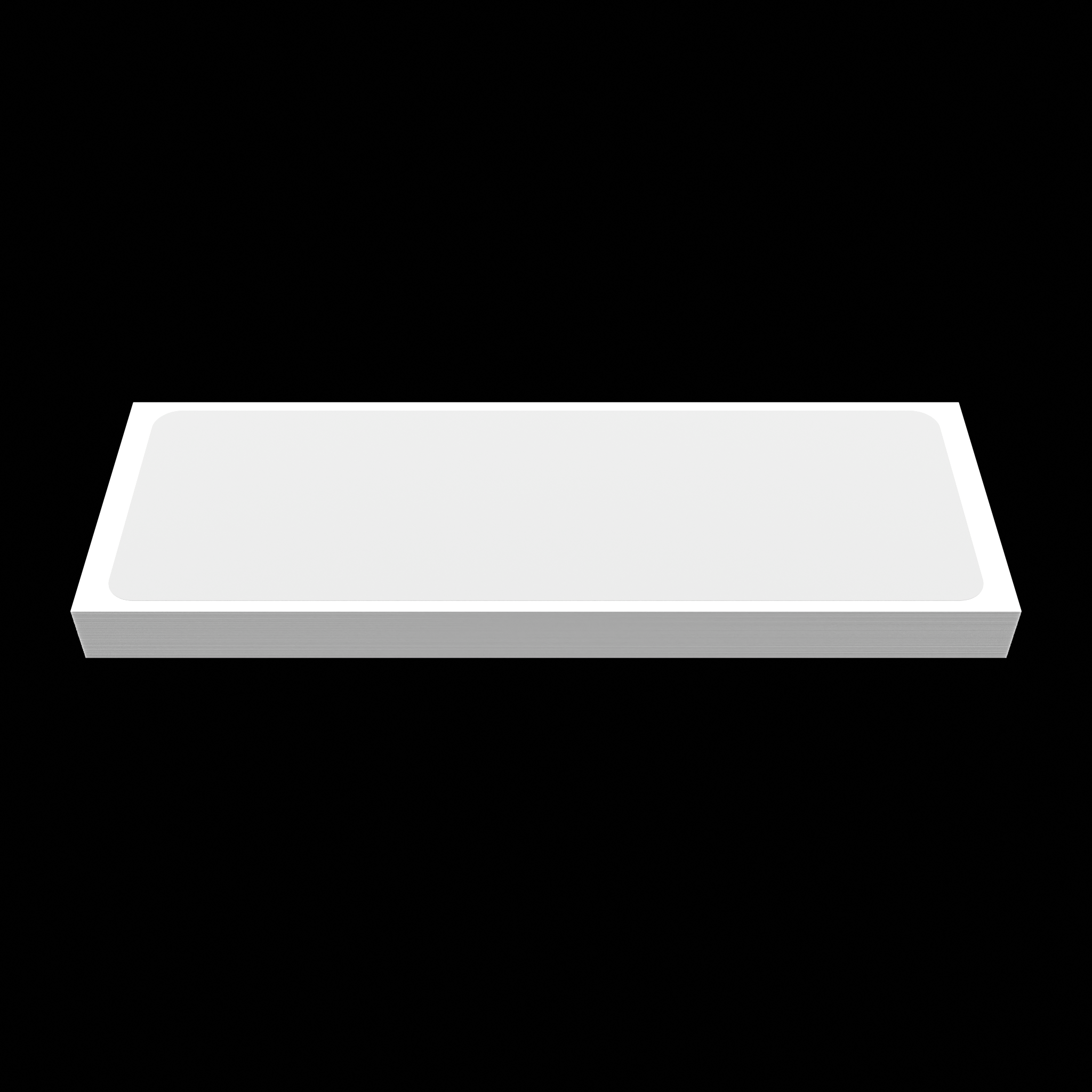 Horizontal view of white blank eggshell sticker 15x5cm
