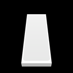 Vertical view of white blank eggshell sticker 15x5cm
