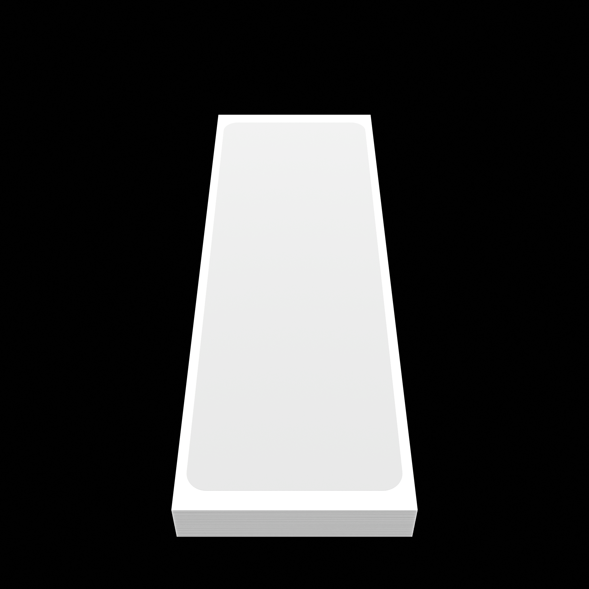 Vertical view of white blank eggshell sticker 15x5cm