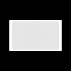 Top-down flat lay view of a 10x6cm blank white eggshell sticker with matte tamper-proof surface, designed for graffiti tagging and street art