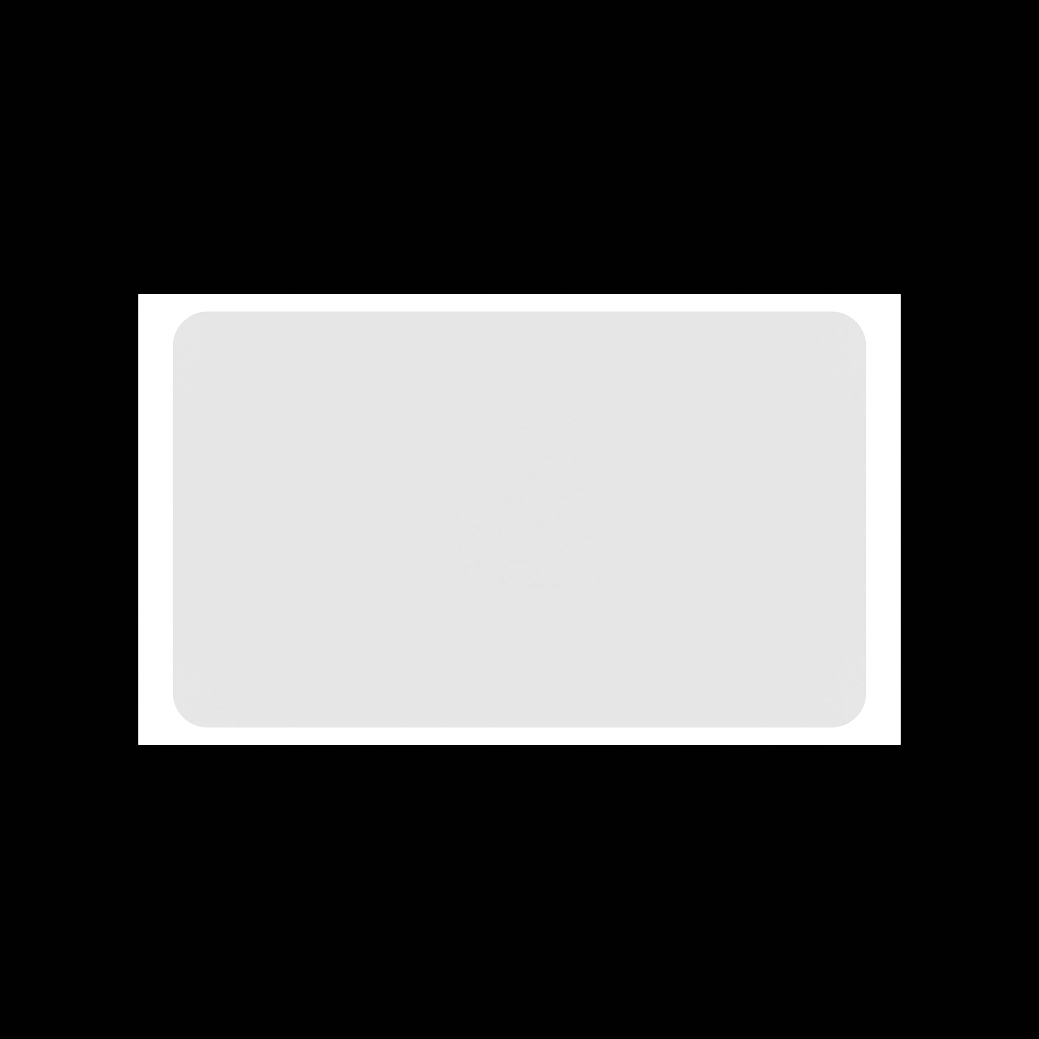Top-down flat lay view of a 10x6cm blank white eggshell sticker with matte tamper-proof surface, designed for graffiti tagging and street art