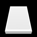 Vertical front-facing view of a 10x6cm blank white eggshell sticker with matte tamper-proof surface, designed for graffiti tagging and street art