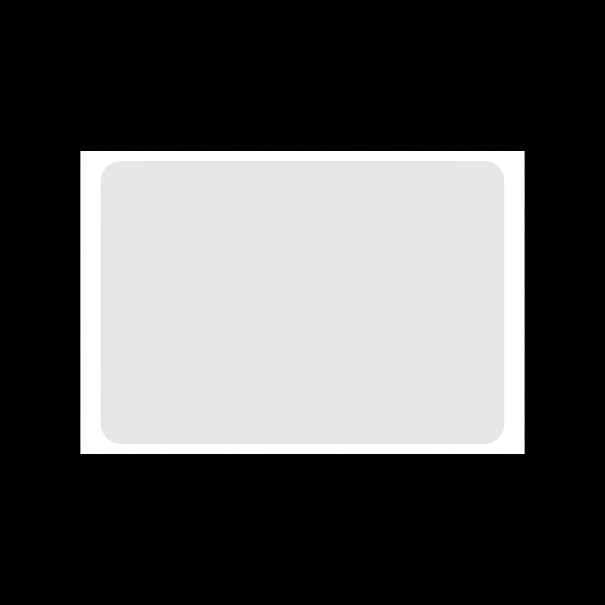 Top-down flat lay view of a 10x7cm blank white eggshell sticker with matte tamper-proof surface, designed for graffiti tagging and street art