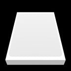 Vertical front-facing view of a 10x7cm blank white eggshell sticker with matte tamper-proof surface, designed for graffiti tagging and street art