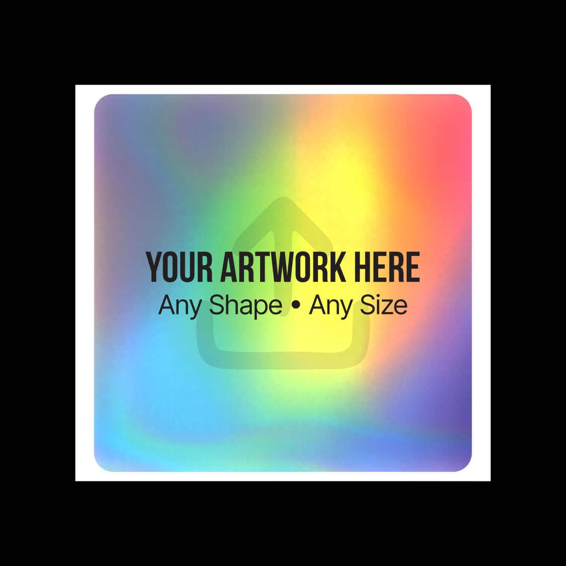 Custom holographic eggshell sticker 10x10cm design