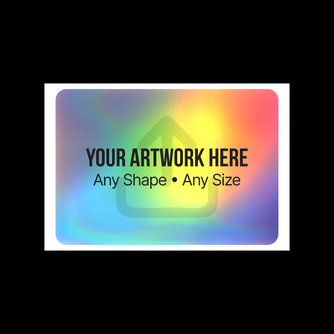 Custom holographic eggshell sticker 10x7 inch design