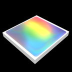 Angled view of holographic eggshell sticker 10x10cm