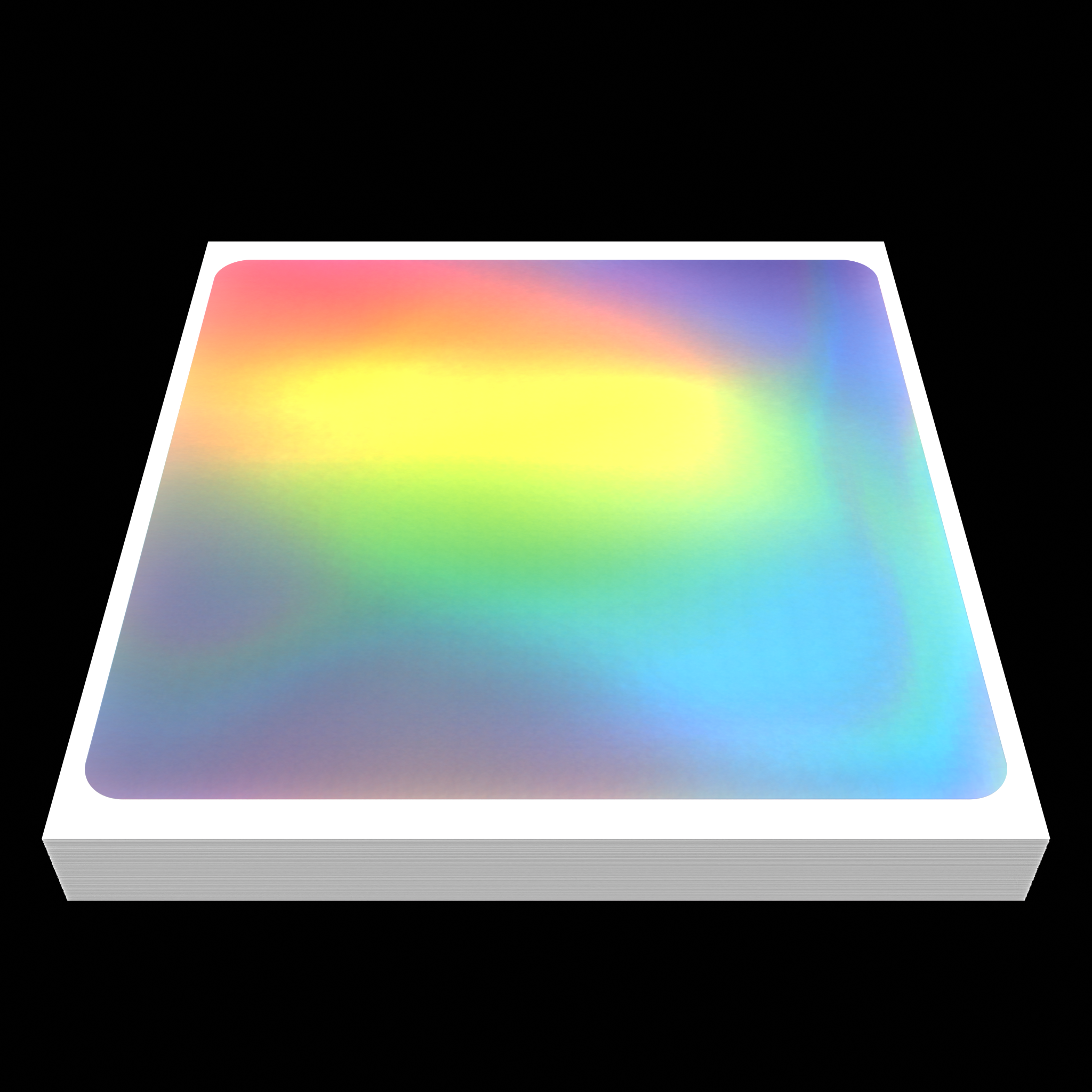 Close-up of holographic eggshell sticker 10x10cm rainbow finish