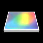 Side view of holographic eggshell sticker 10x12cm