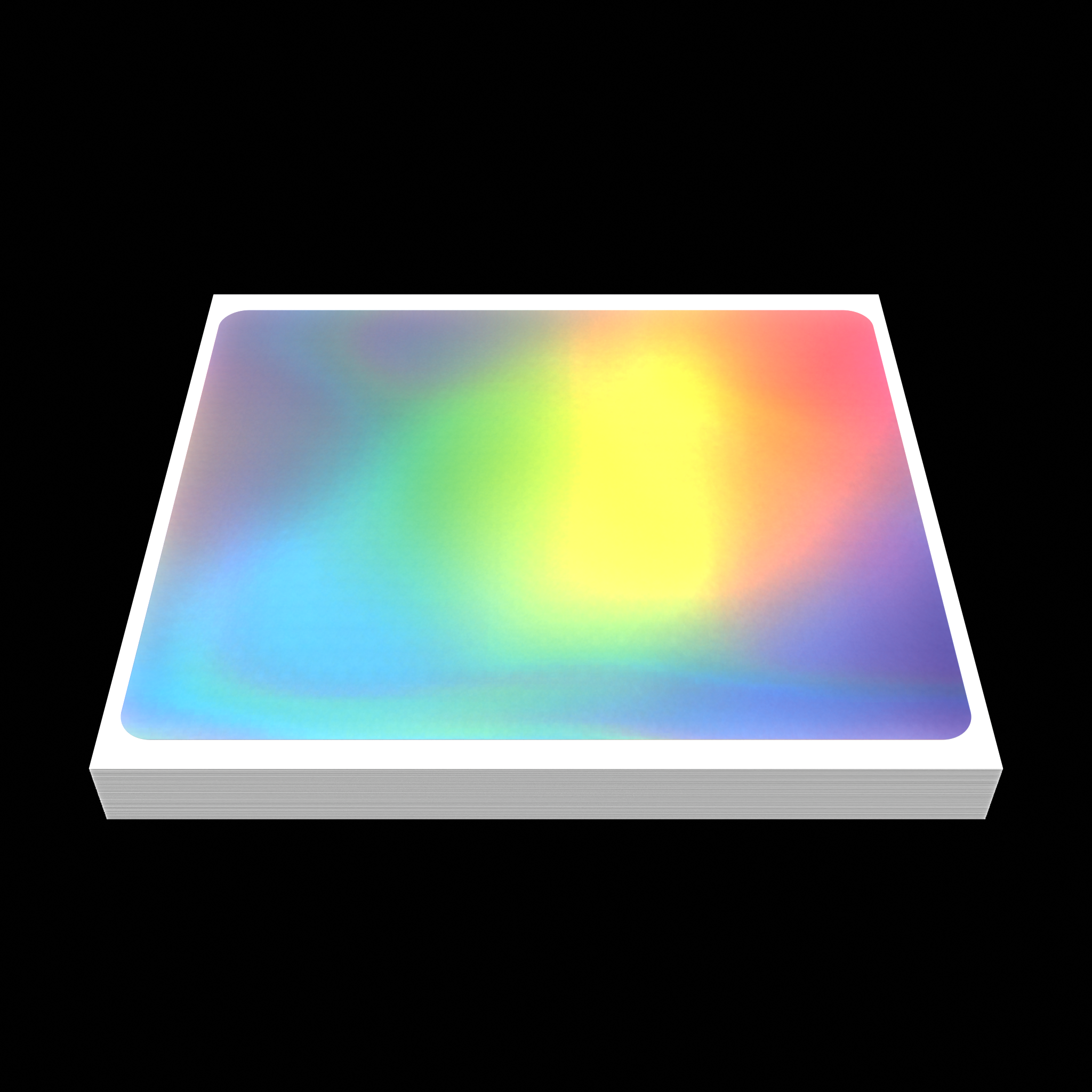 Side view of holographic eggshell sticker 10x12cm