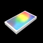Angled view of holographic eggshell sticker 10x6 inch