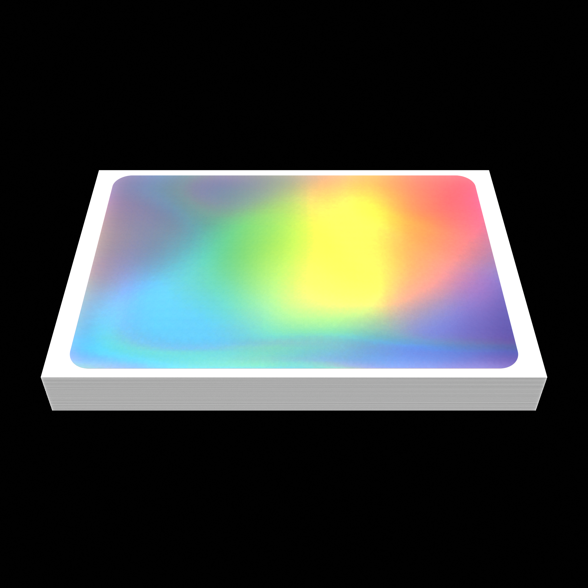 Side view of holographic eggshell sticker 10x7cm