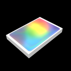 Angled view of holographic eggshell sticker 10x7cm