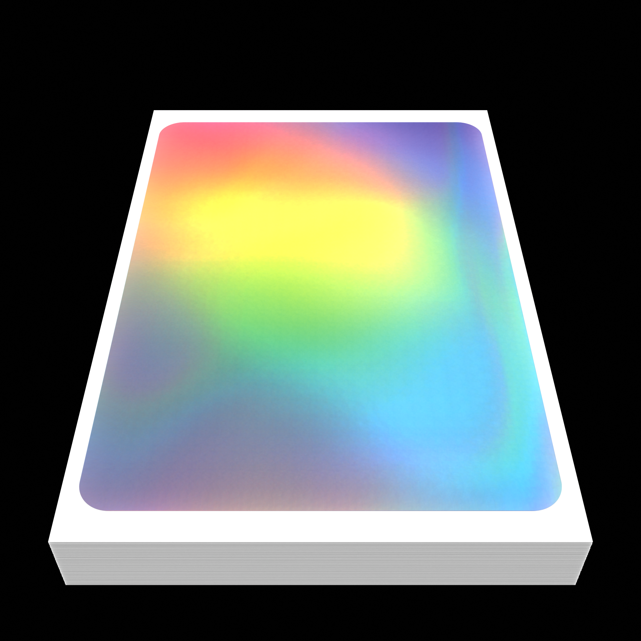 Close-up of holographic eggshell sticker 10x7cm rainbow finish
