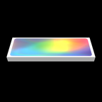 Side view of holographic eggshell sticker 15x5cm