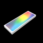 Angled view of holographic eggshell sticker 15x5cm