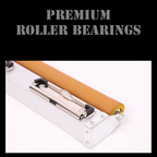 Close-up of premium roller bearings on rubber head